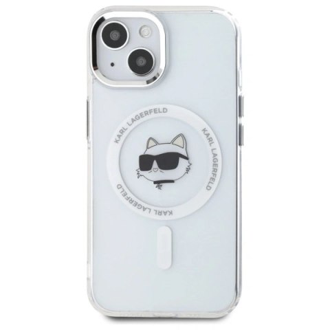 Etui Karl Lagerfeld KLHMP15MHLSCHH Apple iPhone 15 Plus hardcase IML Metal Choupette Head MagSafe biały/white