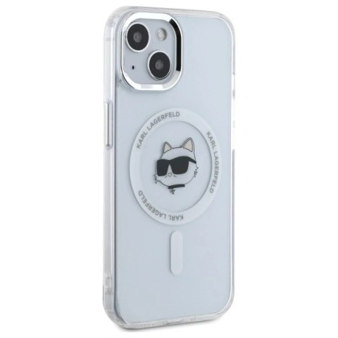 Etui Karl Lagerfeld KLHMP15MHLSCHH Apple iPhone 15 Plus hardcase IML Metal Choupette Head MagSafe biały/white