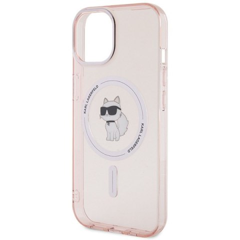 Etui Karl Lagerfeld KLHMP15SHFCCNOP Apple iPhone 15 hardcase IML Choupette MagSafe różowy/pink