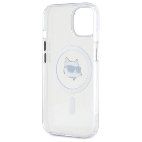 Etui Karl Lagerfeld KLHMP15SHLSCHH Apple iPhone 15 hardcase IML Metal Choupette Head MagSafe biały/white