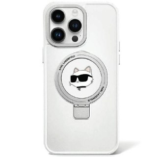 Etui Karl Lagerfeld KLHMP15SHMRSCHH Apple iPhone 15 hardcase Ring Stand Choupette Head MagSafe biały/white