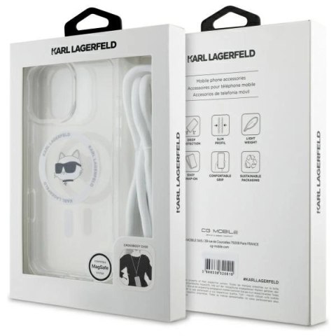 Etui Karl Lagerfeld KLHMP16XHCCHNT Apple iPhone 16 Pro Max hardcase IML Choupette Head & Cord Magsafe transparent