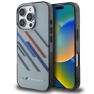 Etui BMW BMHCP16X23HTRAG Apple iPhone 16 Pro Max hardcase Motorsport IML Random Stripes szary/grey