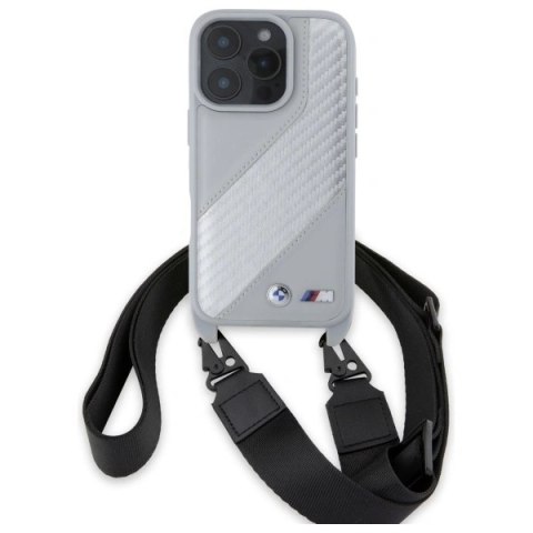 Etui BMW BMHCP16X23PSCCG Apple iPhone 16 Pro Max hardcase M Edition Carbon Stripe & Strap szary/grey