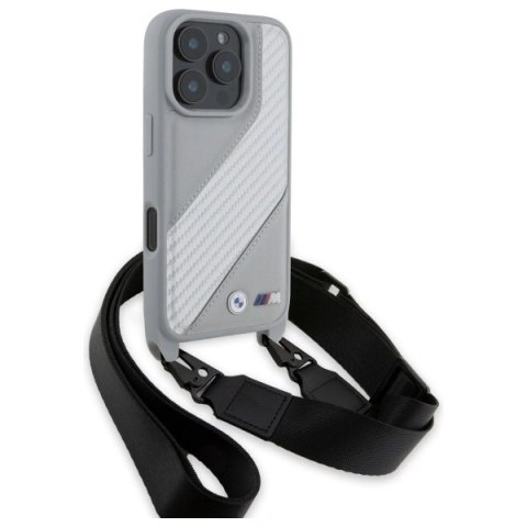 Etui BMW BMHCP16X23PSCCG Apple iPhone 16 Pro Max hardcase M Edition Carbon Stripe & Strap szary/grey