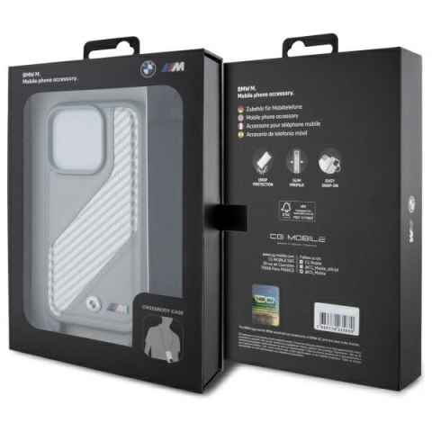 Etui BMW BMHCP16X23PSCCG Apple iPhone 16 Pro Max hardcase M Edition Carbon Stripe & Strap szary/grey