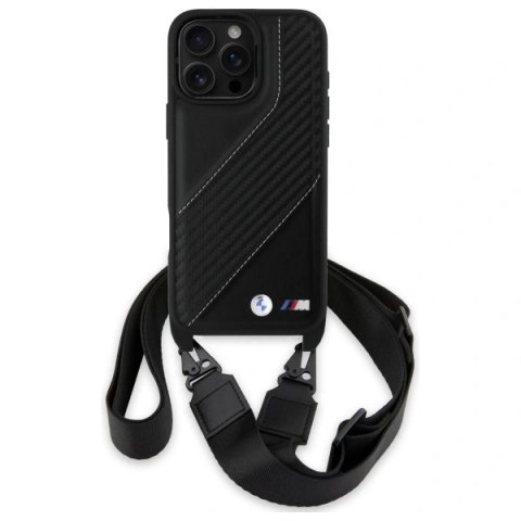 Etui BMW BMHCP16X23PSCCK Apple iPhone 16 Pro Max hardcase M Edition Carbon Stripe & Strap czarny/black