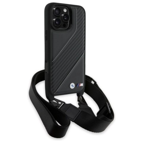 Etui BMW BMHCP16X23PSCCK Apple iPhone 16 Pro Max hardcase M Edition Carbon Stripe & Strap czarny/black