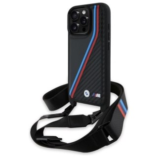 Etui BMW BMHCP16X23PSVTK Apple iPhone 16 Pro Max hardcase M Edition Carbon Tricolor Lines & Strap czarny/black