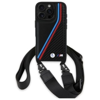 Etui BMW BMHCP16X23PSVTK Apple iPhone 16 Pro Max hardcase M Edition Carbon Tricolor Lines & Strap czarny/black