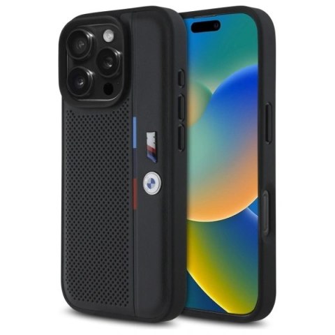 Etui BMW BMHCP16L23PUPVK Apple iPhone 16 Pro hardcase M Perforated Tricolor Detail Line czarny/black