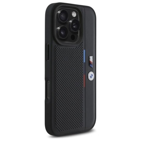 Etui BMW BMHCP16L23PUPVK Apple iPhone 16 Pro hardcase M Perforated Tricolor Detail Line czarny/black