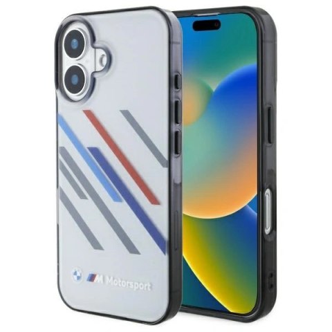 Etui BMW BMHCP16M23HTRAG Apple iPhone 16 Plus hardcase Motorsport IML Random Stripes szary/grey