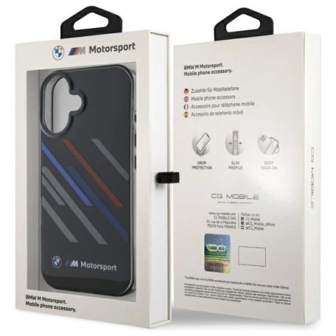 Etui BMW BMHCP16M23HTRAK Apple iPhone 16 Plus hardcase Motorsport IML Random Stripes czarny/black