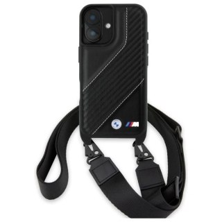 Etui BMW BMHCP16M23PSCCK Apple iPhone 16 Plus hardcase M Edition Carbon Stripe & Strap czarny/black