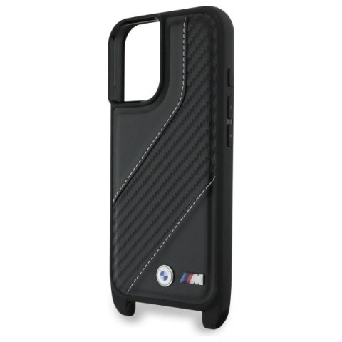 Etui BMW BMHCP16M23PSCCK Apple iPhone 16 Plus hardcase M Edition Carbon Stripe & Strap czarny/black