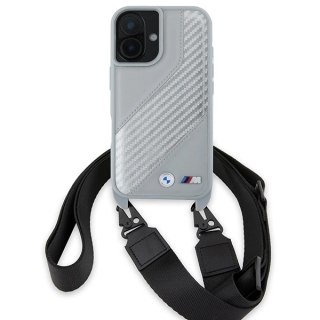 Etui BMW BMHCP16S23PSCCG Apple iPhone 16 hardcase M Edition Carbon Stripe & Strap szary/grey