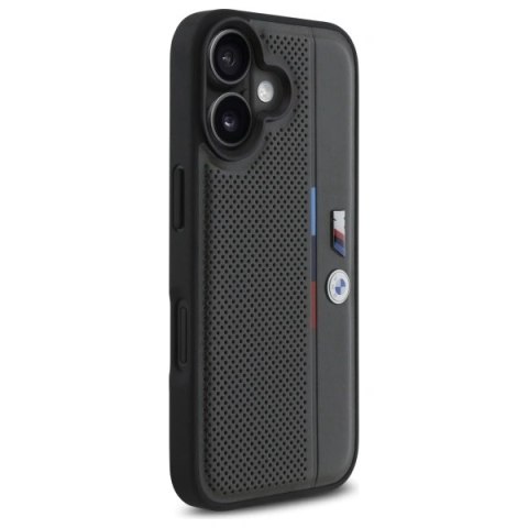 Etui BMW BMHCP16S23PUPVA Apple iPhone 16 hardcase M Perforated Tricolor Detail Line antracyt/anthracite