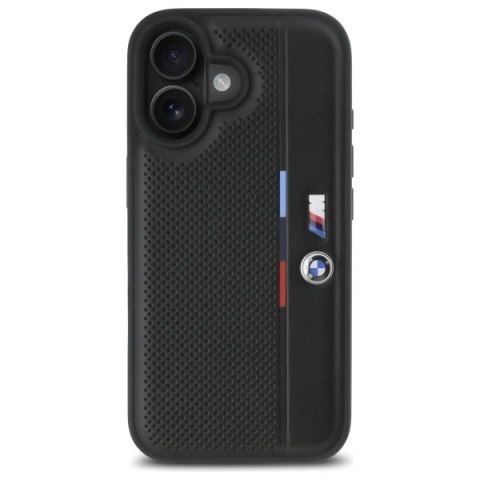 Etui BMW BMHCP16S23PUPVK Apple iPhone 16 hardcase M Perforated Tricolor Detail Line czarny/black