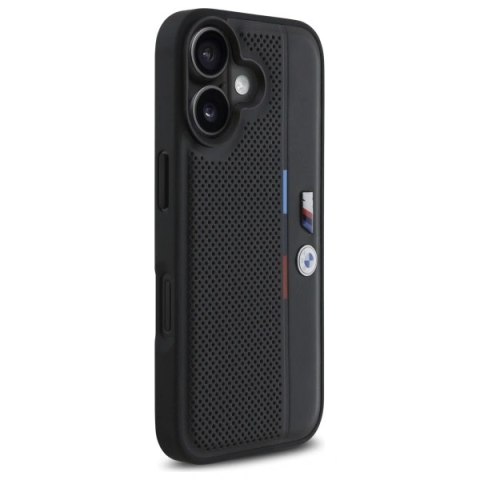 Etui BMW BMHCP16S23PUPVK Apple iPhone 16 hardcase M Perforated Tricolor Detail Line czarny/black