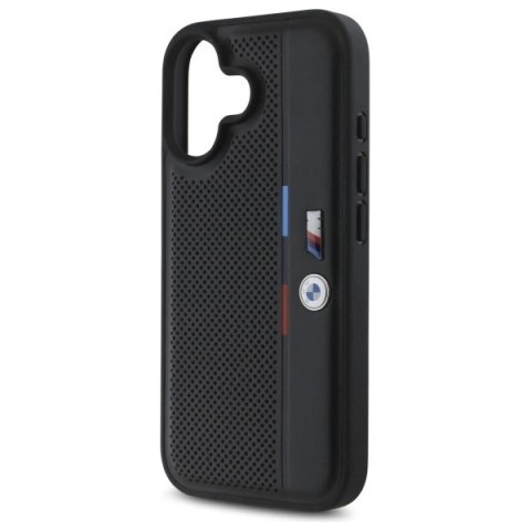 Etui BMW BMHCP16S23PUPVK Apple iPhone 16 hardcase M Perforated Tricolor Detail Line czarny/black