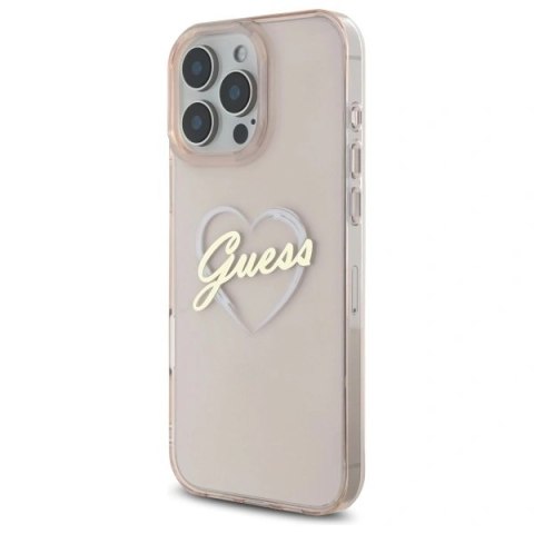 Etui Guess GUHCP16XHCHGSPP Apple iPhone 16 Pro Max hardcase IML Heart różowy/pink