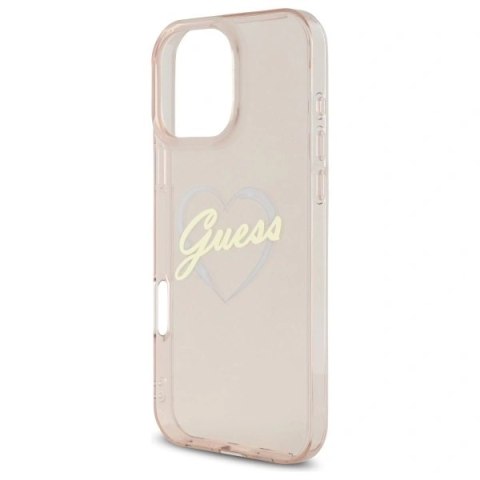 Etui Guess GUHCP16XHCHGSPP Apple iPhone 16 Pro Max hardcase IML Heart różowy/pink