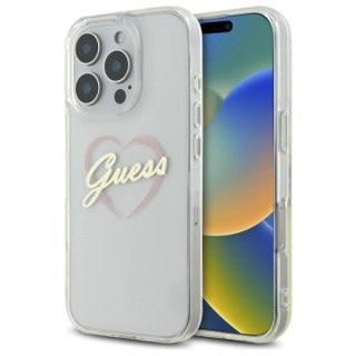 Etui Guess GUHCP16XHCHGSPT Apple iPhone 16 Pro Max hardcase IML Heart przeźroczysty/transparent