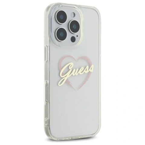 Etui Guess GUHCP16XHCHGSPT Apple iPhone 16 Pro Max hardcase IML Heart przeźroczysty/transparent