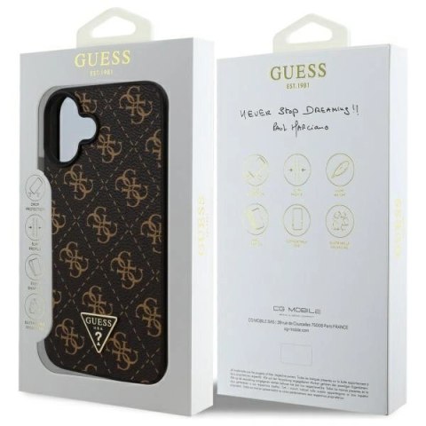 Etui Guess GUHCP16SPG4GPK Apple iPhone 16 hardcase New 4G Triangle czarny/black