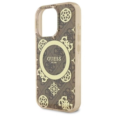 Etui Guess GUHMP16LH4PYEEW Apple iPhone 16 Pro hardcase IML Peony On 4G Background MagSafe brązowy/brown