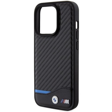 Etui BMW BMHMP15X22NBCK Apple iPhone 15 Pro Max hardcase Leather Carbon MagSafe czarny/black