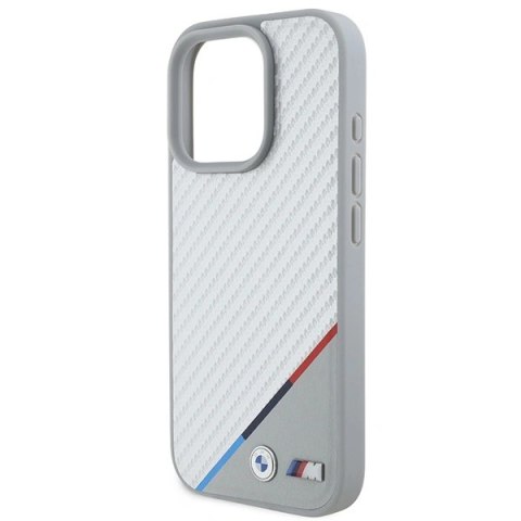 Etui BMW BMHMP16L23PUDTS Apple iPhone 16 Pro hardcase M Carbon Tricolor Line MagSafe szary/grey