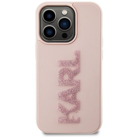 Etui Karl Lagerfeld KLHCP15X3DMBKCP Apple iPhone 15 Pro Max hardcase 3D Rubber Glitter Logo różowy/pink