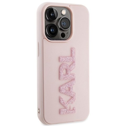 Etui Karl Lagerfeld KLHCP15X3DMBKCP Apple iPhone 15 Pro Max hardcase 3D Rubber Glitter Logo różowy/pink