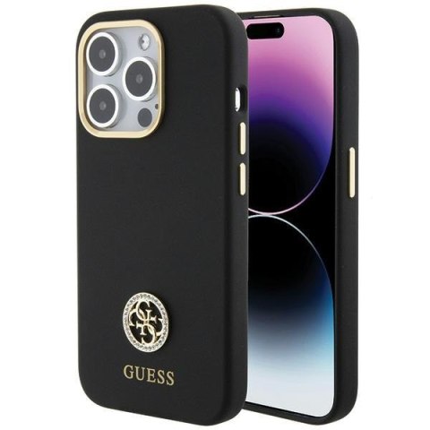 Etui Guess GUHCP15XM4DGPK Apple iPhone 15 Pro Max hardcase Silicone Logo Strass 4G czarny/black