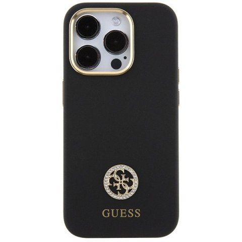 Etui Guess GUHCP15XM4DGPK Apple iPhone 15 Pro Max hardcase Silicone Logo Strass 4G czarny/black