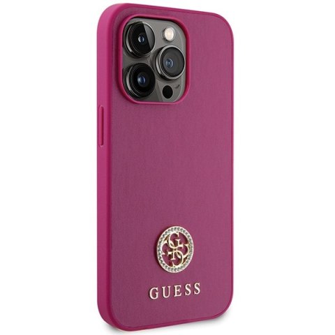 Etui Guess GUHCP15XPS4DGPP Apple iPhone 15 Pro Max hardcase Strass Metal Logo różowy/pink