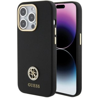 Etui Guess GUHCP15LM4DGPK Apple iPhone 15 Pro hardcase Silicone Logo Strass 4G czarny/black