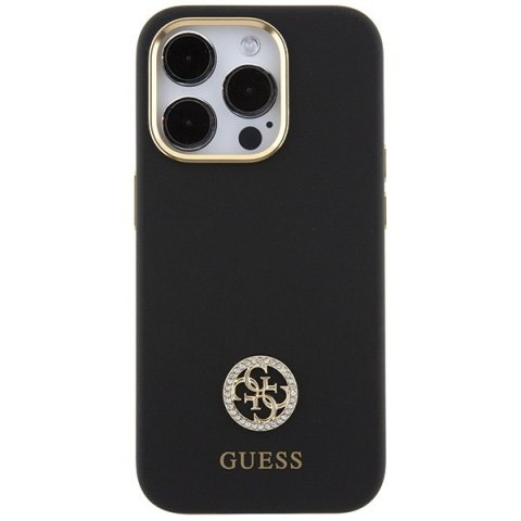 Etui Guess GUHCP15LM4DGPK Apple iPhone 15 Pro hardcase Silicone Logo Strass 4G czarny/black