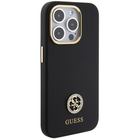 Etui Guess GUHCP15LM4DGPK Apple iPhone 15 Pro hardcase Silicone Logo Strass 4G czarny/black