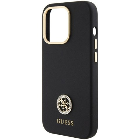 Etui Guess GUHCP15LM4DGPK Apple iPhone 15 Pro hardcase Silicone Logo Strass 4G czarny/black