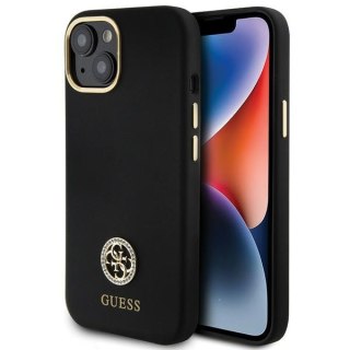 Etui Guess GUHCP15SM4DGPK Apple iPhone 15 hardcase Silicone Logo Strass 4G czarny/black