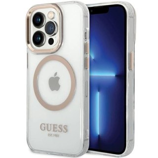 Etui Guess GUHMP15XHTRMD Apple iPhone 15 Pro Max hardcase Metal Outline Magsafe złoty/gold