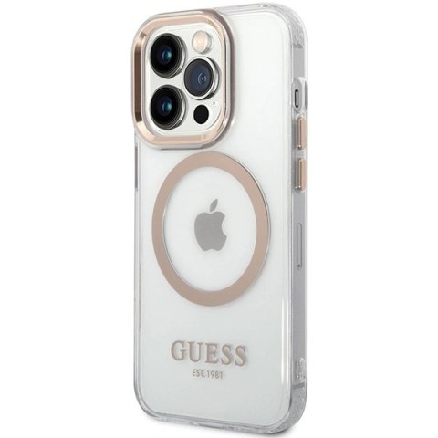 Etui Guess GUHMP15XHTRMD Apple iPhone 15 Pro Max hardcase Metal Outline Magsafe złoty/gold