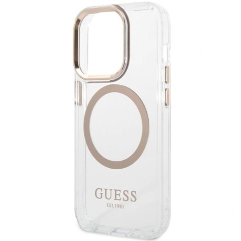 Etui Guess GUHMP15XHTRMD Apple iPhone 15 Pro Max hardcase Metal Outline Magsafe złoty/gold