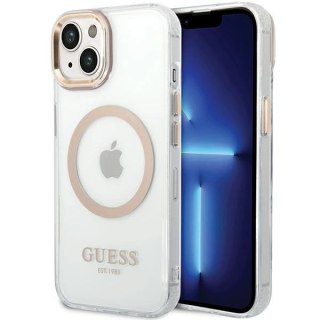 Etui Guess GUHMP15MHTRMD Apple iPhone 15 Plus / 14 Plus hardcase Metal Outline Magsafe złoty/gold