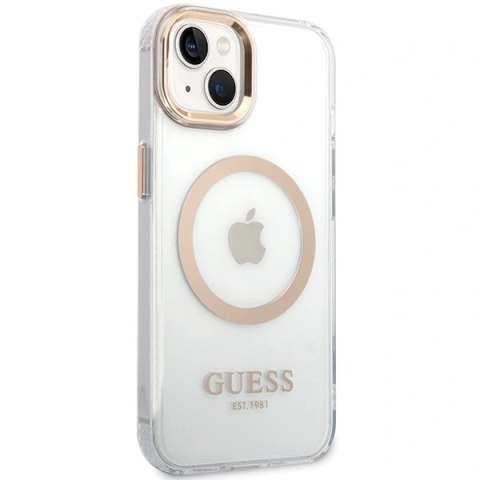 Etui Guess GUHMP15MHTRMD Apple iPhone 15 Plus / 14 Plus hardcase Metal Outline Magsafe złoty/gold