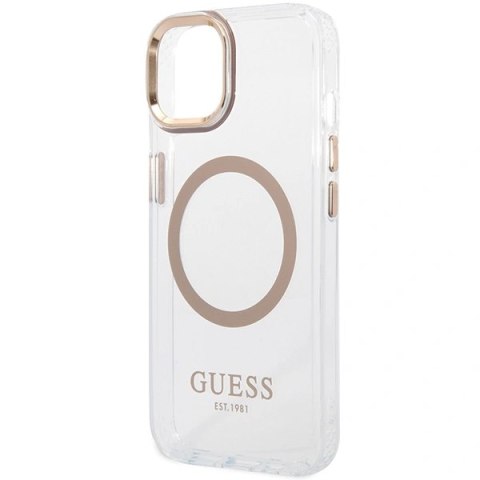 Etui Guess GUHMP15MHTRMD Apple iPhone 15 Plus / 14 Plus hardcase Metal Outline Magsafe złoty/gold