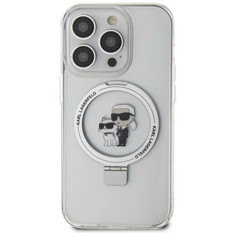 Etui Karl Lagerfeld KLHMP15XHMRSKCH Apple iPhone 15 Pro Max hardcase Ring Stand Karl&Choupettte MagSafe biały/white